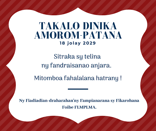 FISAORANA TAKALO DINIKA AMOROM-PATANA 18 JOLAY 2020