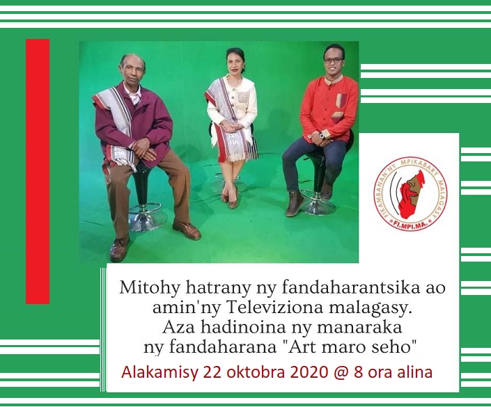 TELEVISIONA MALAGASY Fandaharana “Art Maro Seho” ny alakamisy 22 oktobra 2020 @ 8 ora alina